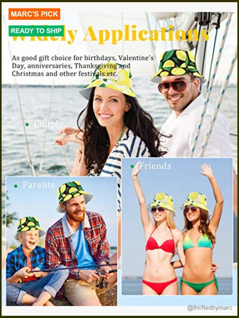 2 Pack Reversible Bucket Hat Unisex Cotton Sun Hat for Beach Travel Fishing